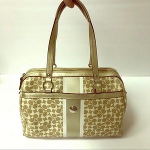 Coach Bag Chelsea Heritage Signature Satchel Gold